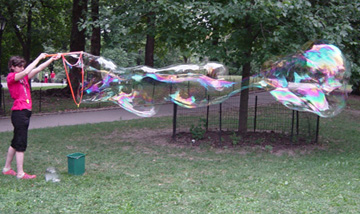 me making gigantic soap bubbles