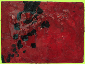 molten red and black lava painting