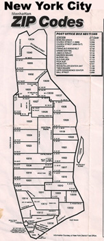 NEW York City NYC Zip Code Map